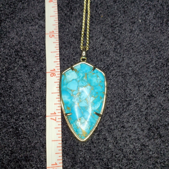 Ava Rose Necklace in Gold and Copper Turquoise - Picture 5 of 6